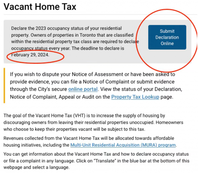 多伦多空置房产税收规定与申报步骤指南